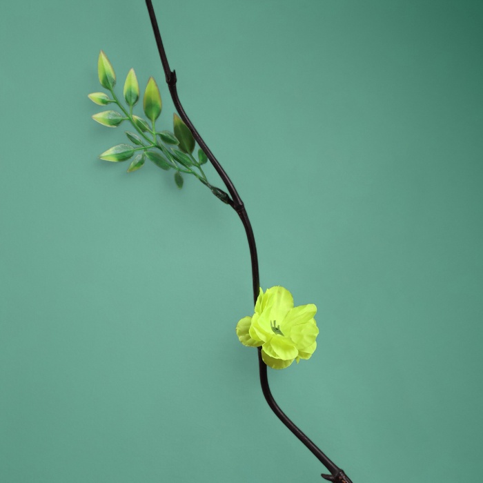 Интерьерный декор из бамбука, цветы пластик, 200 см, салатовый