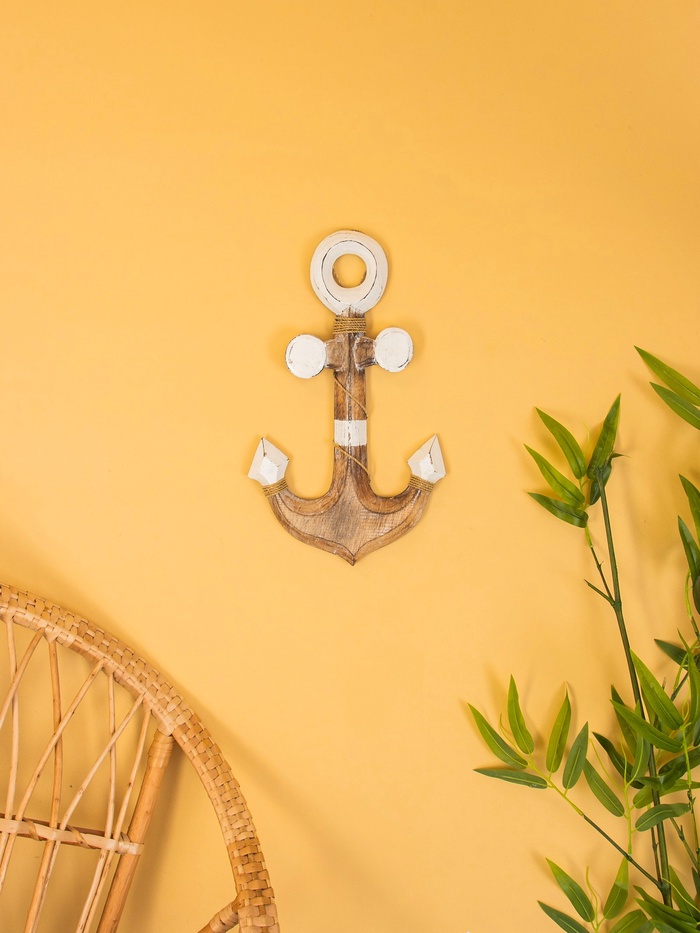 Декор интерьерный «Якорь», 23×2×40 см, дерево, белый