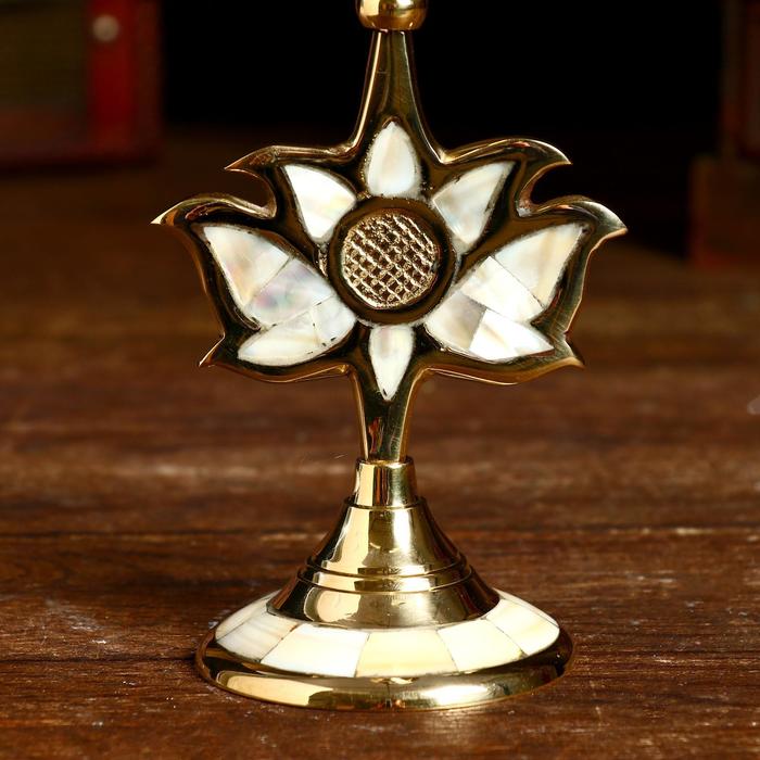 Подсвечник «Цветок востока», 8×8.5×16.5 см, латунь, перламутр