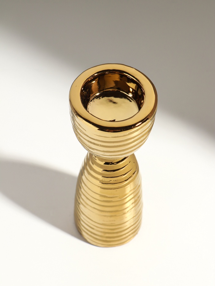 Подсвечник на 1 свечу «Зебра», d=4 см, золото, 6.5×6.5×18 см