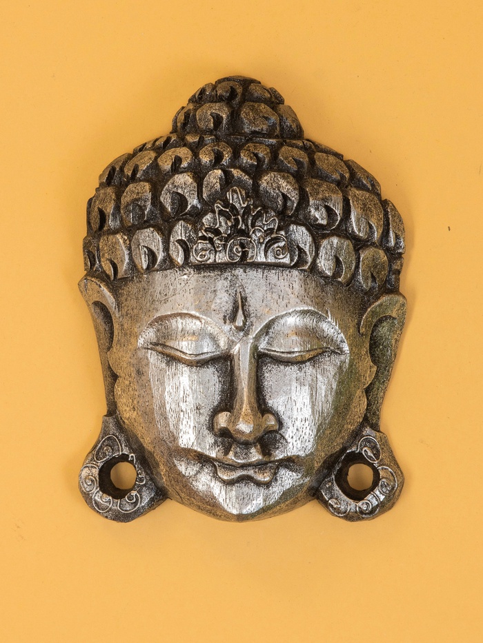 Сувенир интерьерный «Будда», 13×5×18 см, дерево, серебро