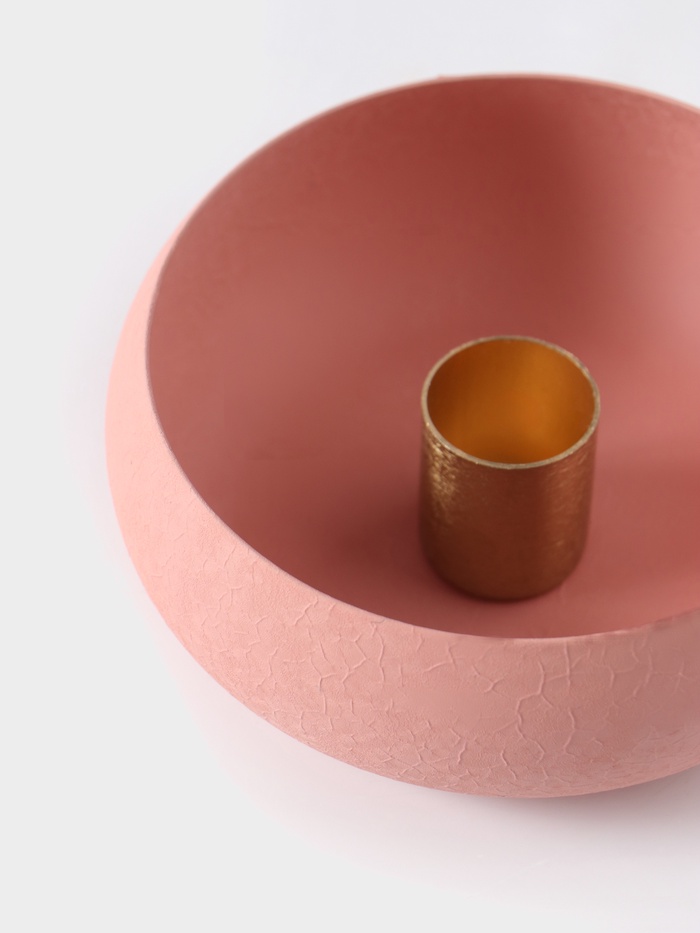 Подсвечник на 1 свечу на магнитах «Пудровый», 11×11×4 см