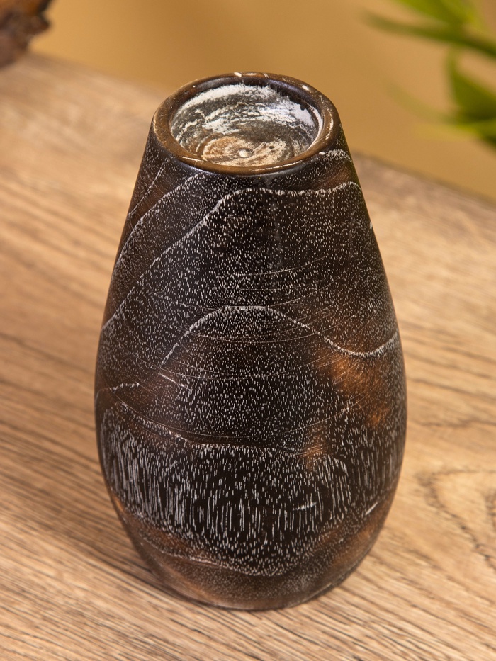 Подсвечник, d=4 см, 8×8×15 см, дерево джати, тёмно-коричневый