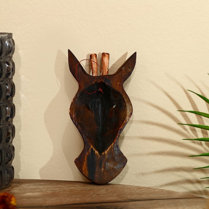 Маска «Жираф», 19×9×4 см, дерево албезия