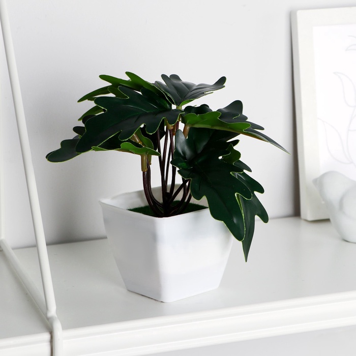 Искусственный цветок в горшке «Филодендрон», 7×13 см