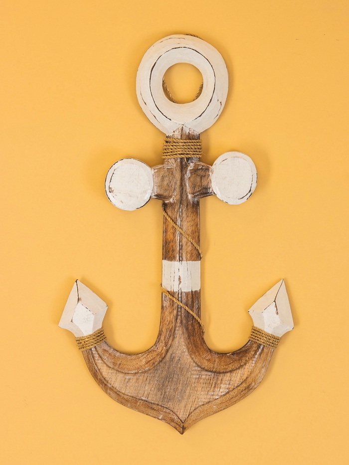 Декор интерьерный «Якорь», 23×2×40 см, дерево, белый