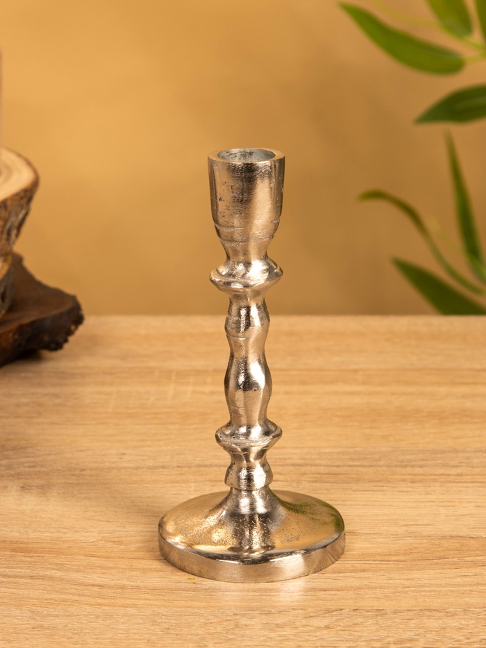 Подсвечник «Зима», 7×7×15 см, алюминий, серебристый