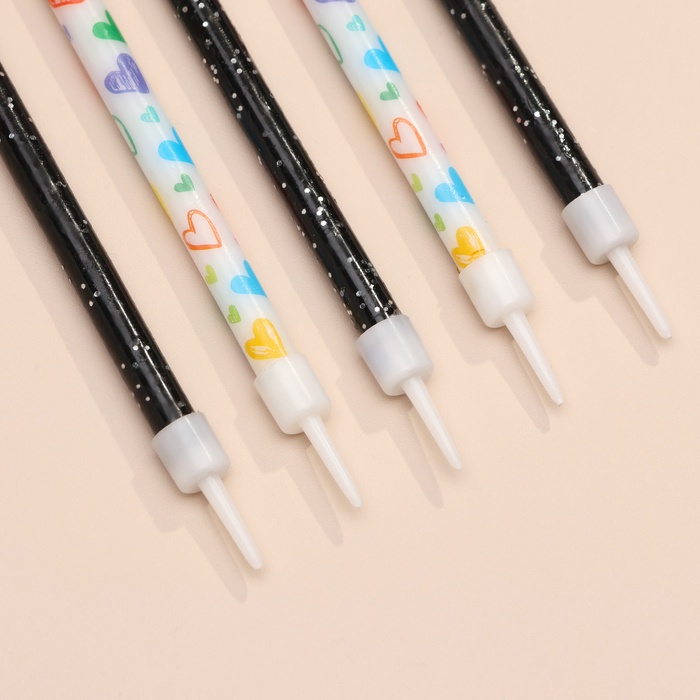 Свечи для торта «Сердца», 12 шт., черные и белые