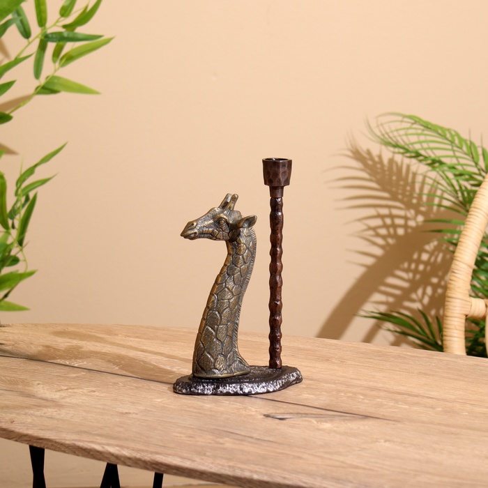 Подсвечник «Жирафик», 14.5×9.5×24 см, алюминий
