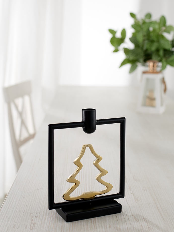 Подсвечник новогодний «Ёлочка», 18.5 см, металл