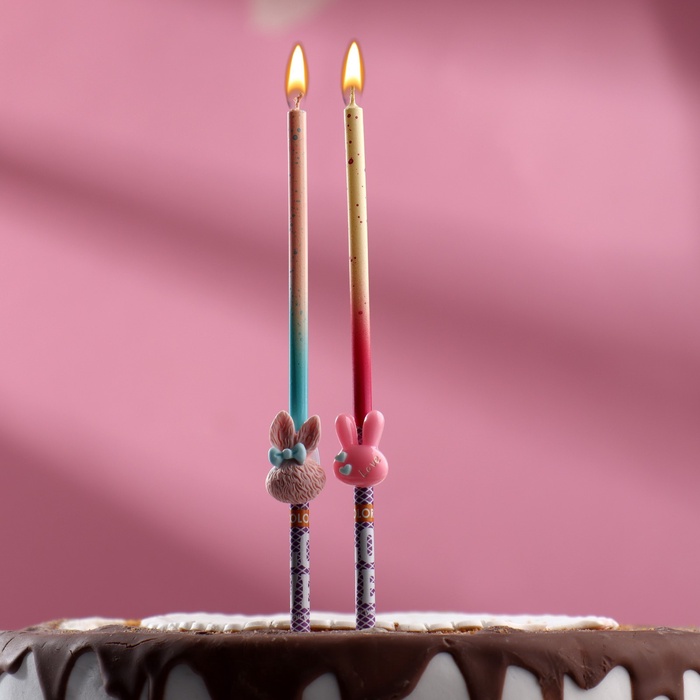 Свеча в торт «Заячьи ушки», 14.5 см, МИКС
