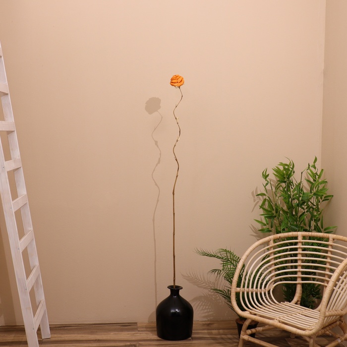 Сухоцвет на бамбуковом стебле, 150 см, оранжевый