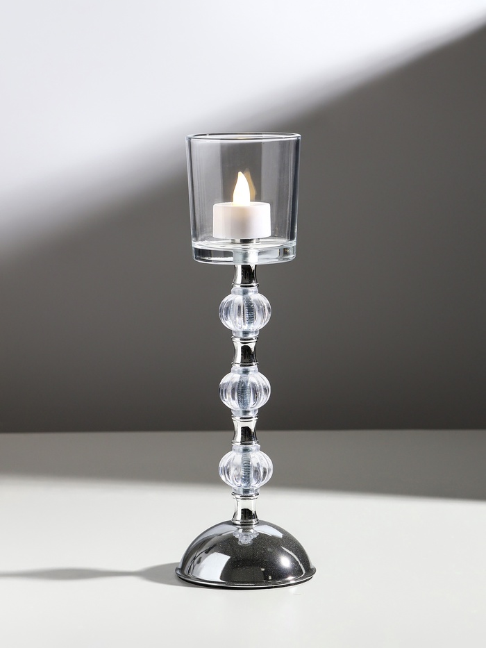 Стеклянный подсвечник на 1 свечу «Влечение», 29×9×9 см