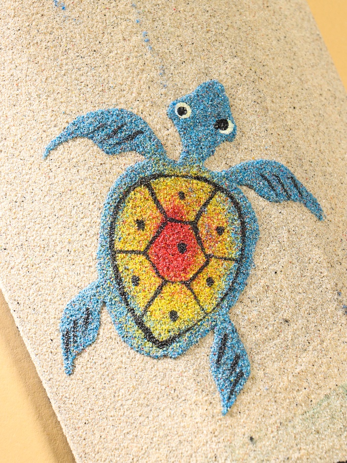 Настенная маска «Черепаха», 2.5×11×50 см, дерево, песок