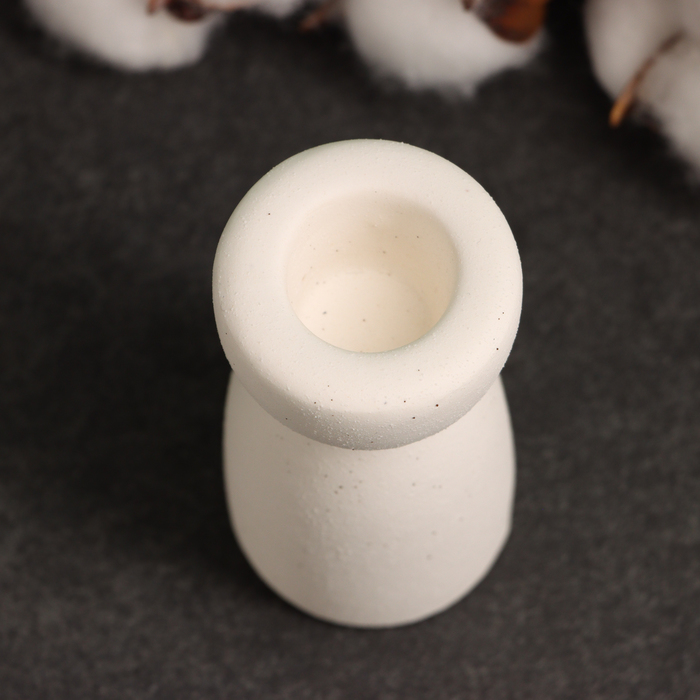Подсвечник на 1 свечу TAKE IT EASY «Лунд», керамика, белый песок, 4×4×8 см