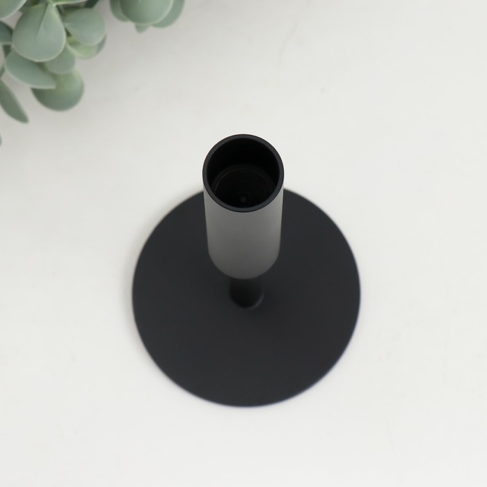 Металлический подсвечник на 1 свечу «Симпл», d=2 см, чёрный, 9×16 см