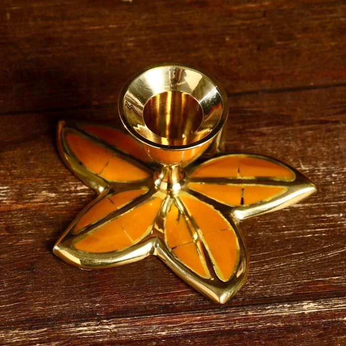 Подсвечник «Пустынный цветок», 12×12×6 см, латунь