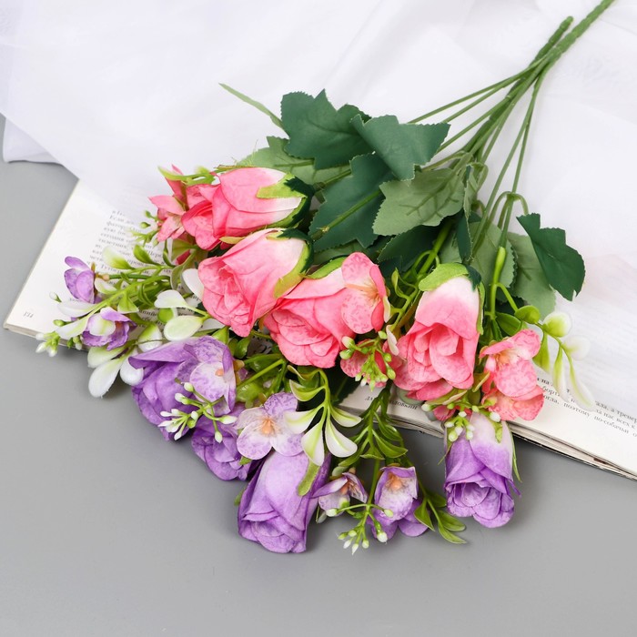 Букет искусственный «Роза длинная», h=30 см, МИКС