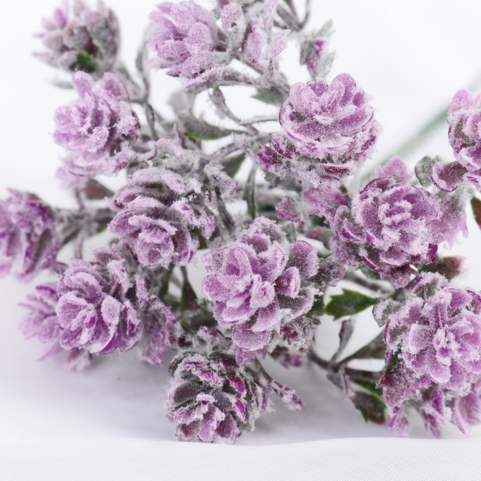 Букет искусственный «Круглолист» с напылением, h=17 см, МИКС