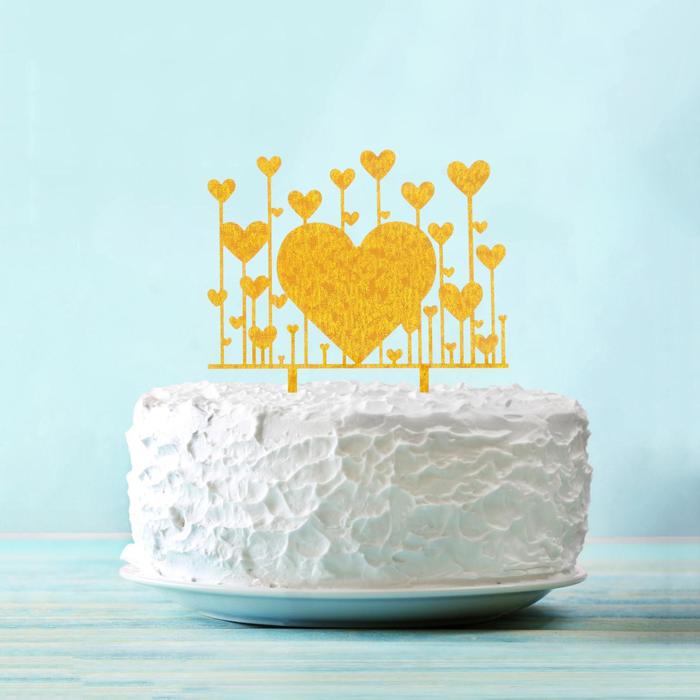 Топпер для торта «Сердца», МИКС