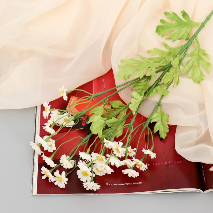 Цветы искусственные «Матрикария», h=40 см, d=2 см, белые