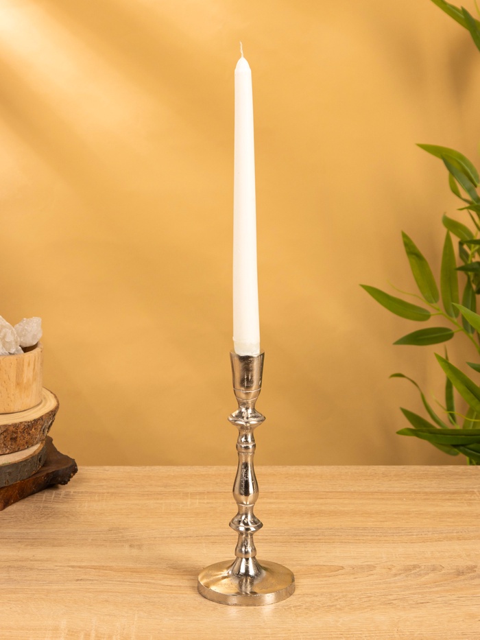 Подсвечник «Зима», 8.5×8.5×21 см, алюминий, серебристый