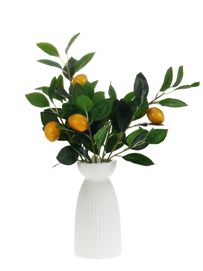 Цветы искусственные «Ветка лимона», h=44 см, d=5 см, жёлтые