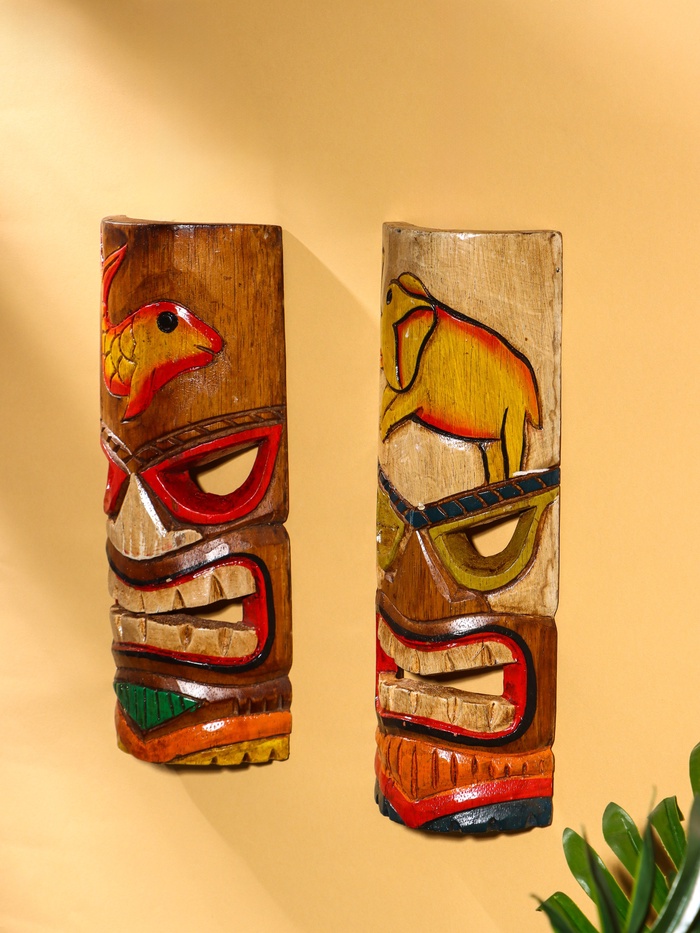 Маска настенная «Абориген Слон», 5×11.5×30.5 см, дерево, МИКС