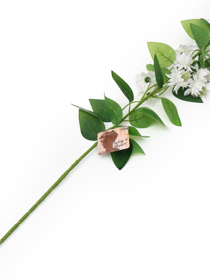 Цветы искусственные «Клематис Эллен», d=5 см, h=96 см, белые