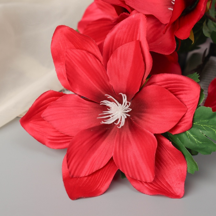 Цветы искусственные «Клематис крупноцветковый», 61×14 см, красные