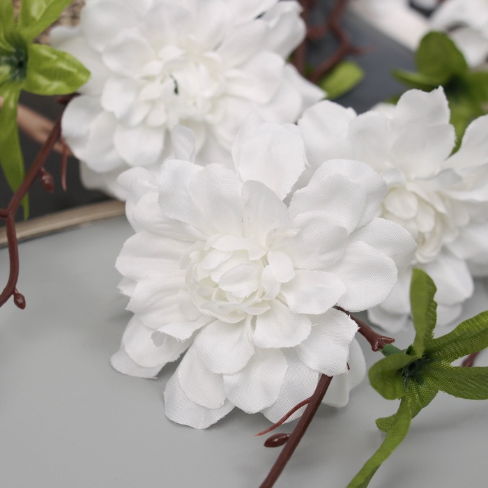 Цветы искусственные «Пеларгония карнавал», 66×7 см, белые