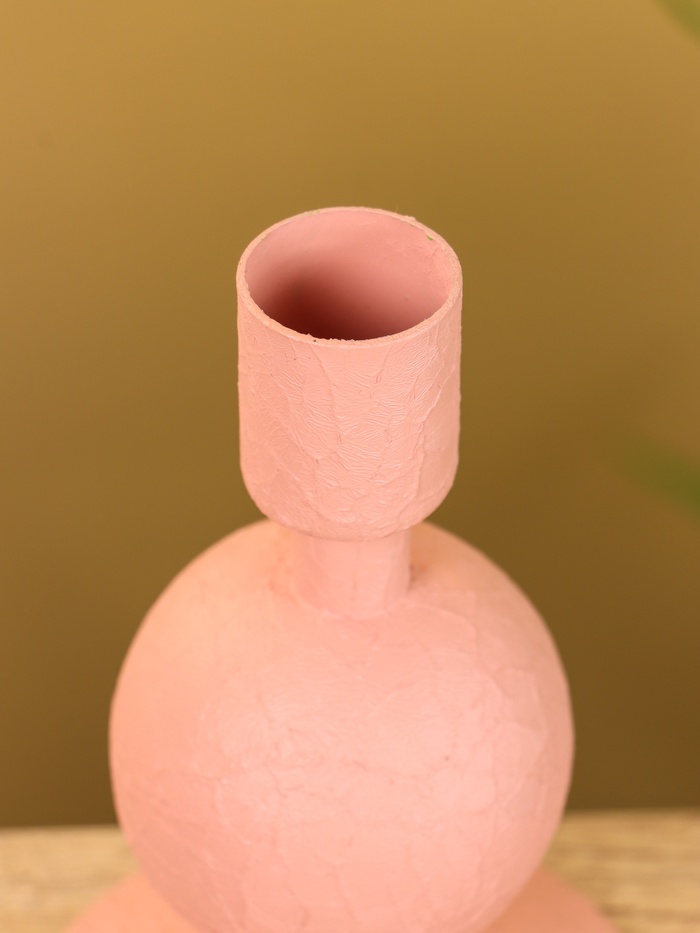 Подсвечник на 1 свечу «Пудровый», с 1 сферой, 7.5×7.5×11.5 см