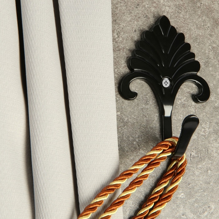 Держатель для штор однорожковый, CAPPIO KC111, черный, 2 шт.