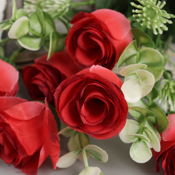 Букет искусственный «Леди роза с зеленью», h=30 см, МИКС