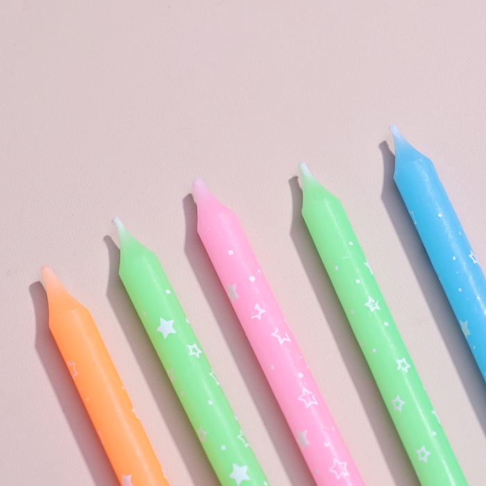 Свечи в торт «Звезды», 7×0.6 см, 6 шт.