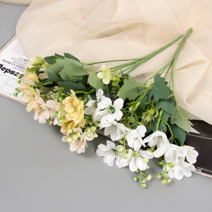 Букет искусственный «Тысячелистник птармика», h=28 см, МИКС