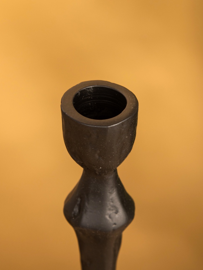 Подсвечник «Лава», 10×10×25 см, алюминий, чёрный