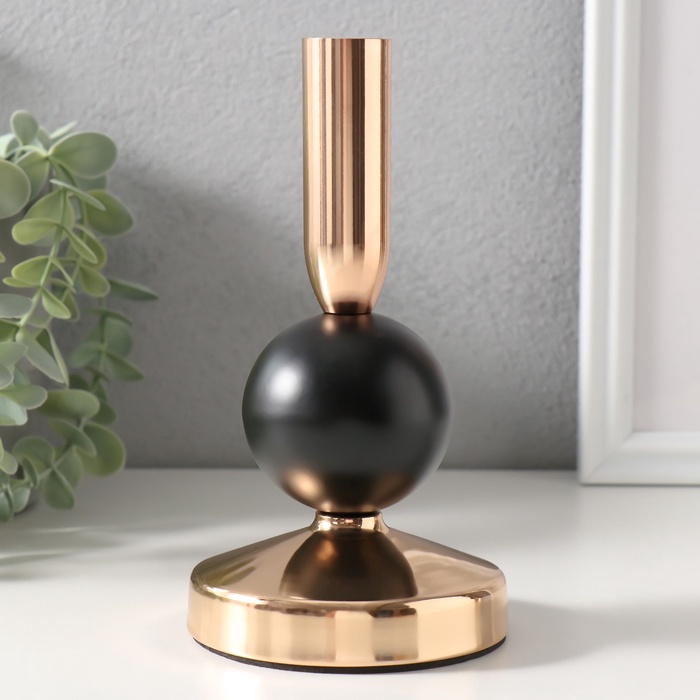 Металлический подсвечник на 1 свечу «Продо», чёрный, d=2 см, 9×9×17 см