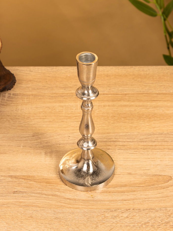 Подсвечник «Зима», 8.5×8.5×21 см, алюминий, серебристый