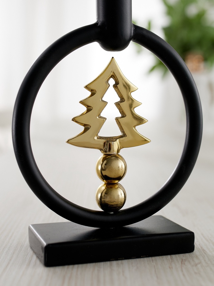 Подсвечник новогодний «Ёлочка», 18 см, металл