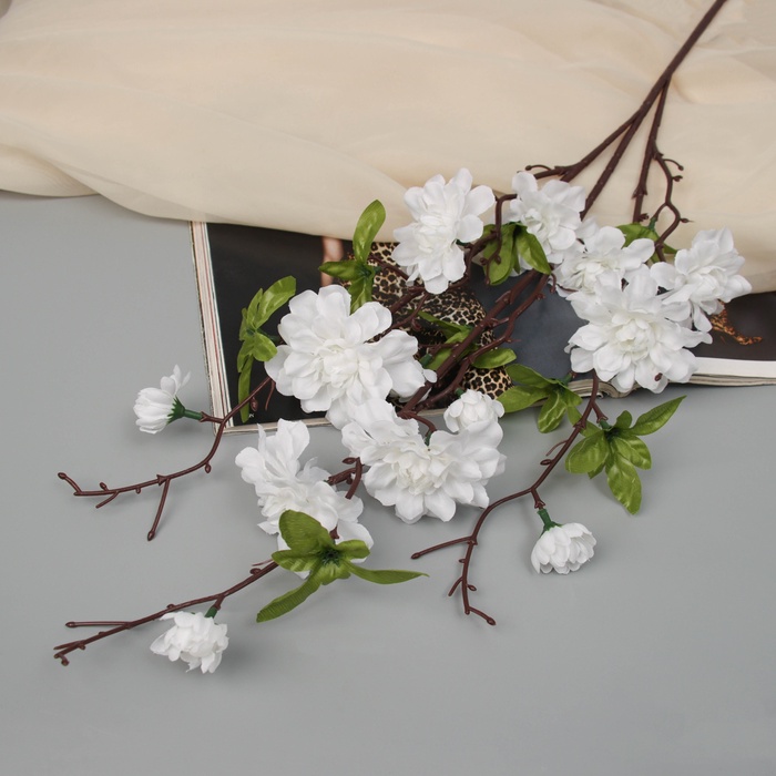 Цветы искусственные «Пеларгония карнавал», 66×7 см, белые