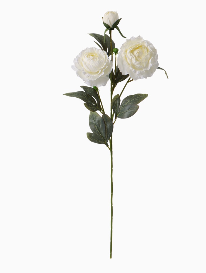 Цветы искусственные «Пион Эльза», h=64 см, d=10 см, белые