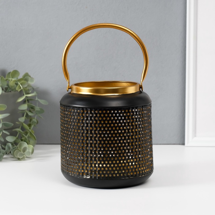 Металлический подсвечник-фонарь на 1 свечу «Зерно», d=5 см, 15×15×17.5 см