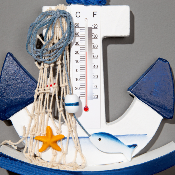 Декор настенный, панно с термометром «Якорь», 21×15 см