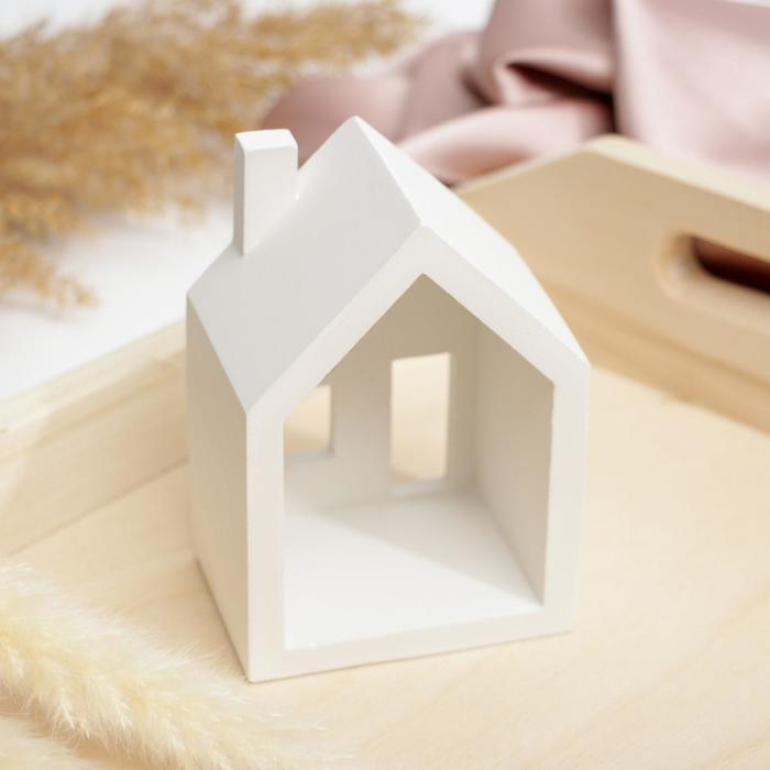 Подсвечник в виде домика «Белый»,7,5×11×5.5 см