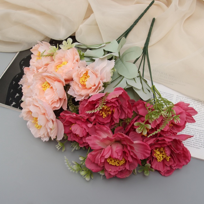 Букет искусственный «Пион шифон галант», h=33 см, МИКС