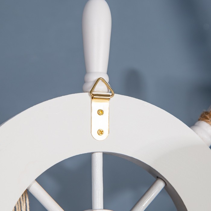 Декор настенный, панно «Штурвал», голубой, 33 см