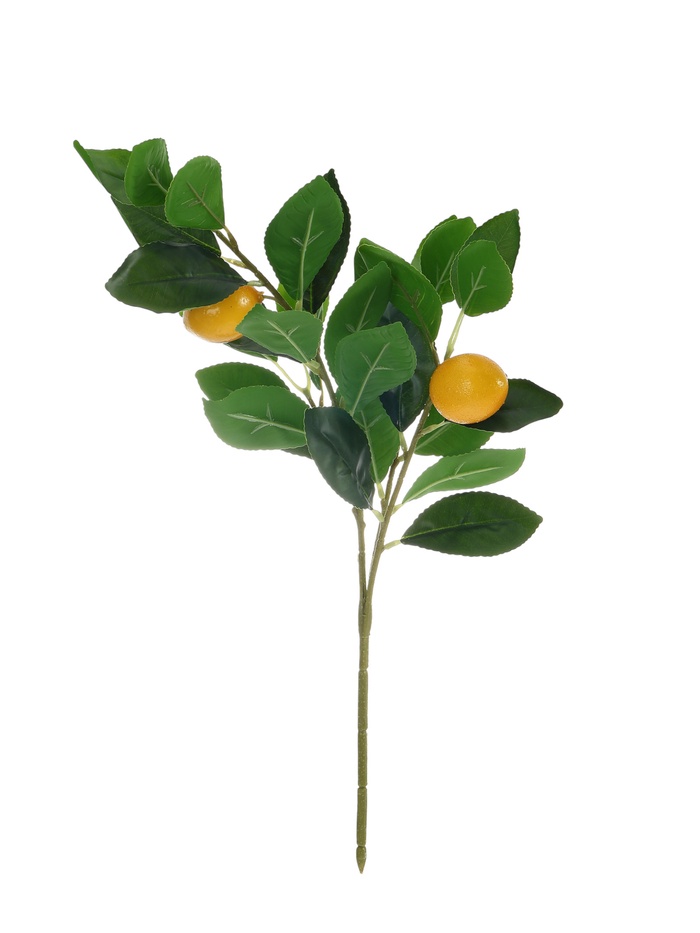 Цветы искусственные «Ветка лимона», h=44 см, d=5 см, жёлтые