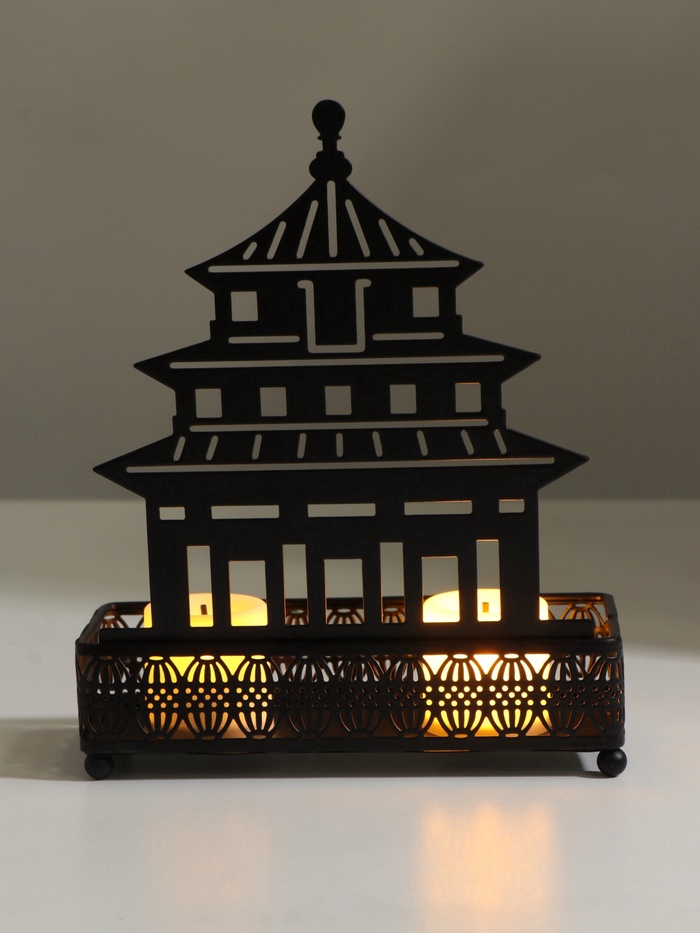 Подставка для мелочей металл «Дворец», чёрный, 6.3×14.5×18.5 см