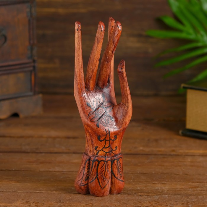 Подставка для колец «Рука роспись», 20 см, дерево